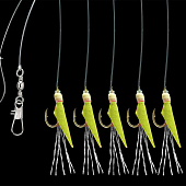 Reņģu sistēma Aquantic REAL SKIN HERINGS VORFACH RIG-5 CHARTREUSE #6